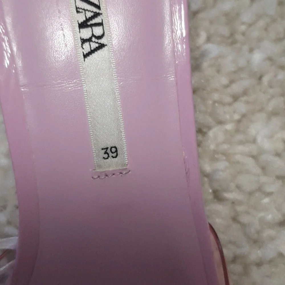 ZARA PINK PVC WEDGES with Translucent Heels Size 8 - Picture 8 of 16